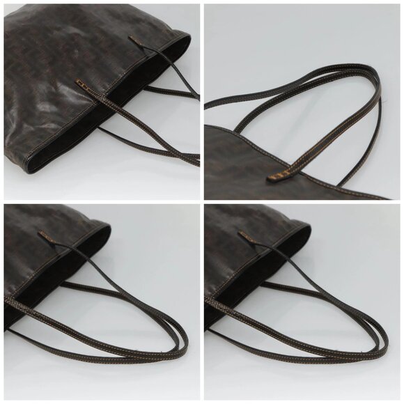 FENDI Zucca Canvas Tote Bag Black Brown Auth 121138 - Picture 16 of 16